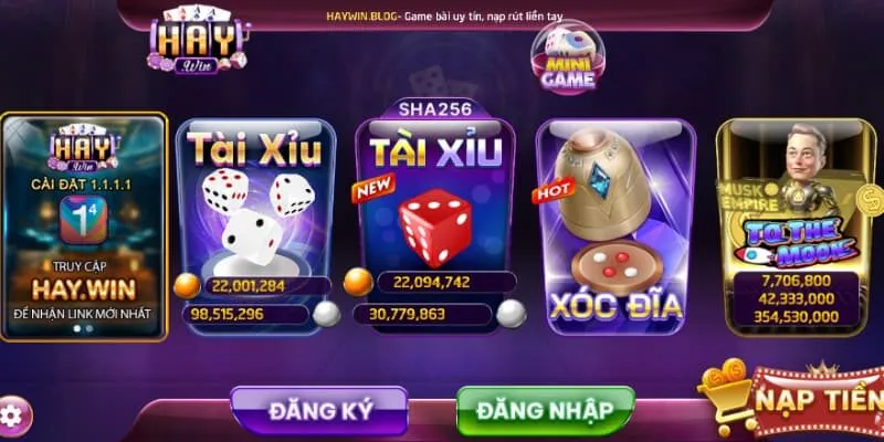 Giao diện trang chủ Haywin với thiết kế hiện đại, dễ sử dụng